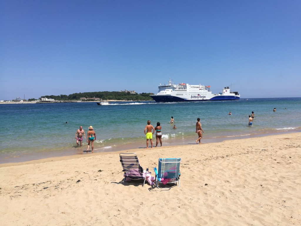 Baie De Seine sliding across the shimmering waters of Santander