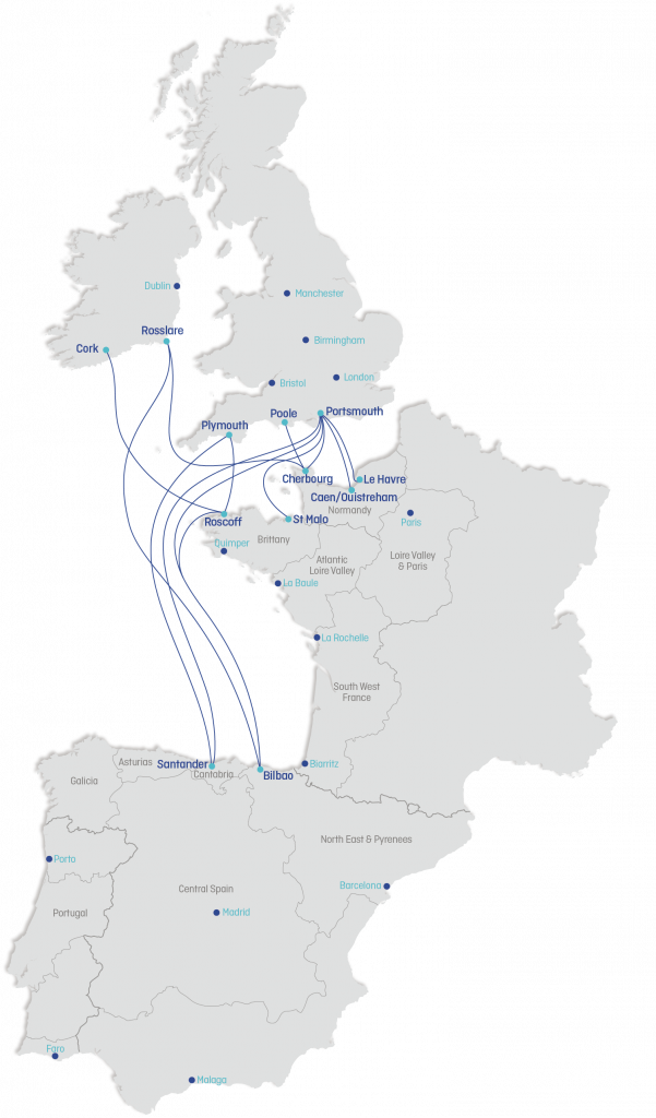 Brittany Ferries route map – Brittany Ferries