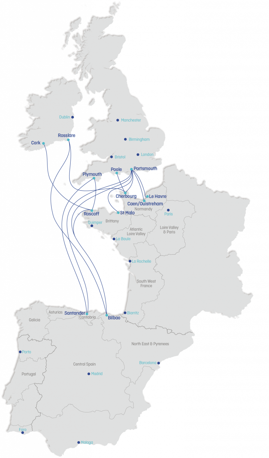 Brittany Ferries Route Map – Brittany Ferries