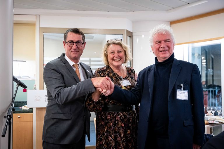 President Jean-Marc Roué, Sue Dann mayor of Plymouth, Francois ...