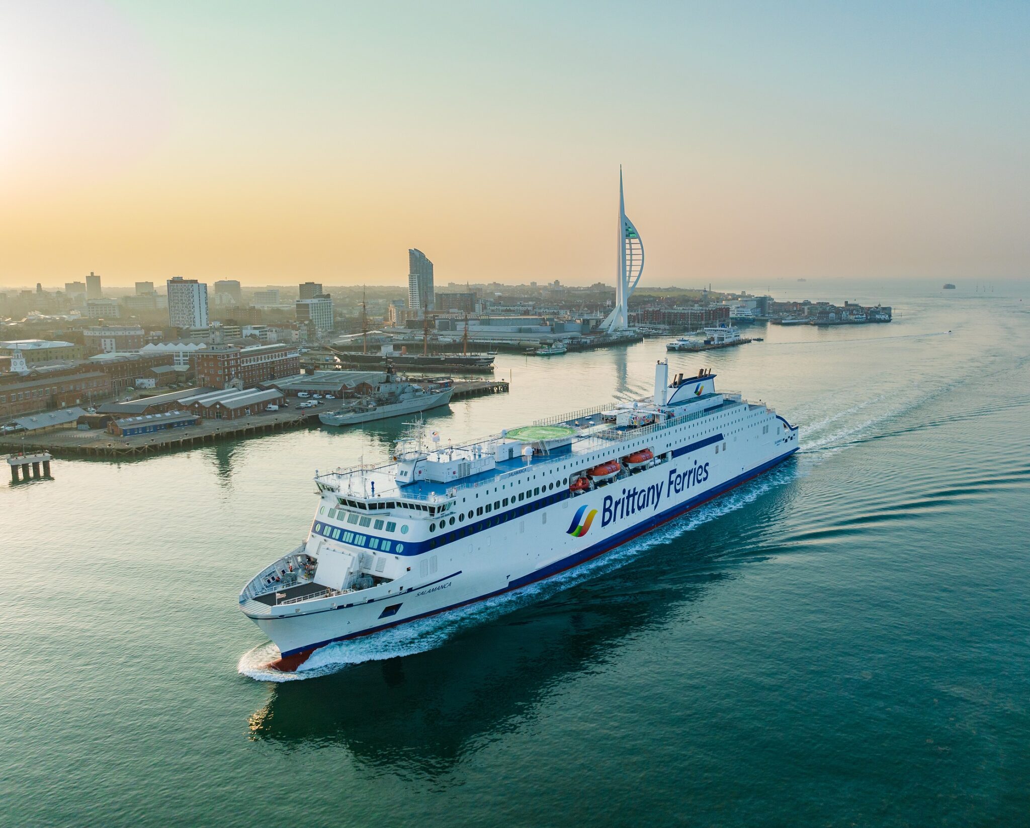 Salamanca entry into Portsmouth Port morning – Brittany Ferries